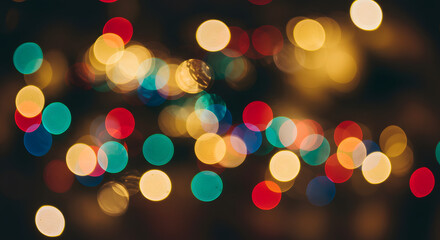 Fototapeta premium ibrant Colorful Bokeh Lights: Abstract Festive Background.