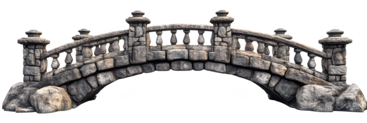 Intricate stone arch bridge design urban park 3d render detailed environment aesthetic viewpoint architectural concept for visual impact