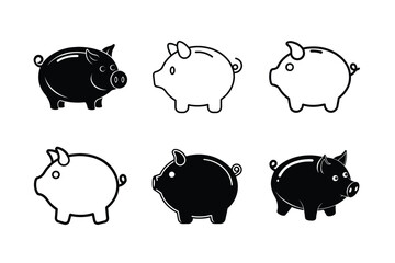 Fototapeta premium Cute Piggy Bank Cartoon Vector in Playful Style