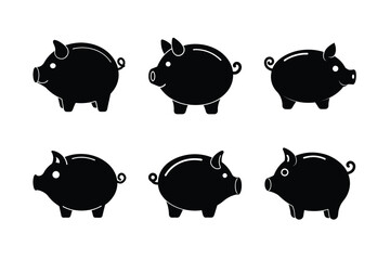 Fototapeta premium Cartoon Piggy Bank Drawing with Cute Face