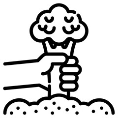 Harvesting vegetables. This is a vector single icon with a dashed line style. It is suitable for any purpose, such as website design, mobile app design, logo design, etc.