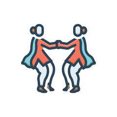 Color illustration icon for gidda dance