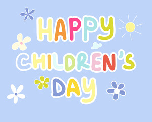 Happy Children's World Day greeting card for template or wallpaper background