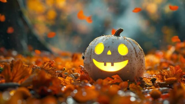 cute pumpkin shaped ghost character hellowen