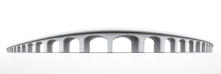 Explore the majestic curved bridge connecting diverse landscapes aerial view architectural minimalism inspirational concept