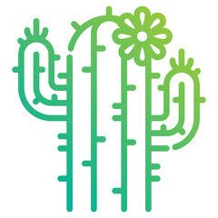 Cactus. This is a vector single icon with a dashed line gradient style. It is suitable for any purpose, such as website design, mobile app design, logo design, etc.