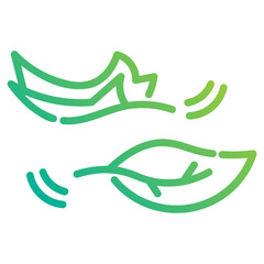 Leaf. This is a vector single icon with a dashed line gradient style. It is suitable for any purpose, such as website design, mobile app design, logo design, etc.