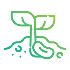 Obraz premium Seedling. This is a vector single icon with a dashed line gradient style. It is suitable for any purpose, such as website design, mobile app design, logo design, etc.