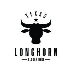 texas longhorn silhouette logo design concept idea