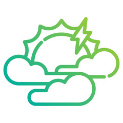 Sun. This is a vector single icon with a dashed line gradient style. It is suitable for any purpose, such as website design, mobile app design, logo design, etc.