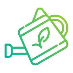 Watering can. This is a vector single icon with a dashed line gradient style. It is suitable for any purpose, such as website design, mobile app design, logo design, etc.