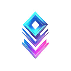 Modern Arrow with Dynamic Vibrant Gradients in Stri Isolated on Transparent Background