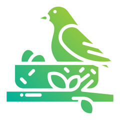 Bird. This is a vector single icon with a solid gradient style. It is suitable for any purpose, such as website design, mobile app design, logo design, etc.