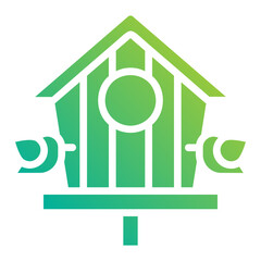 Birdhouse. This is a vector single icon with a solid gradient style. It is suitable for any purpose, such as website design, mobile app design, logo design, etc.