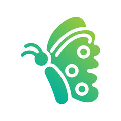 Butterfly. This is a vector single icon with a solid gradient style. It is suitable for any purpose, such as website design, mobile app design, logo design, etc.