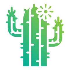 Cactus. This is a vector single icon with a solid gradient style. It is suitable for any purpose, such as website design, mobile app design, logo design, etc.