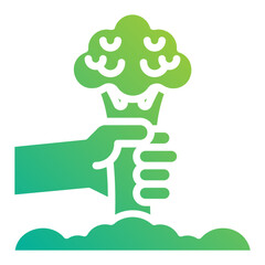 Harvesting vegetables. This is a vector single icon with a solid gradient style. It is suitable for any purpose, such as website design, mobile app design, logo design, etc.