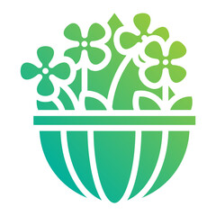 Hanging plants. This is a vector single icon with a solid gradient style. It is suitable for any purpose, such as website design, mobile app design, logo design, etc.