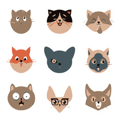 Obraz premium Cat Face Vector Image
