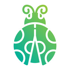 Ladybug. This is a vector single icon with a solid gradient style. It is suitable for any purpose, such as website design, mobile app design, logo design, etc.