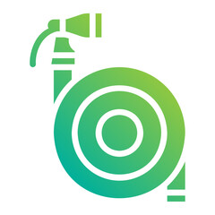 Hose reel. This is a vector single icon with a solid gradient style. It is suitable for any purpose, such as website design, mobile app design, logo design, etc.