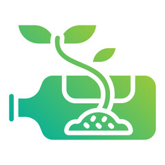 Potted plant. This is a vector single icon with a solid gradient style. It is suitable for any purpose, such as website design, mobile app design, logo design, etc.
