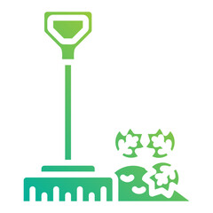 Rake. This is a vector single icon with a solid gradient style. It is suitable for any purpose, such as website design, mobile app design, logo design, etc.