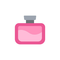 Pink liquid beauty container with a grey cap emblem for cosmetic product