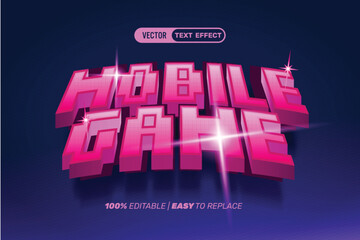 Retro Mobile Game  Vector Text Effect