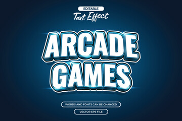 Arcade games editable text effect with modern style text and with shine decoration