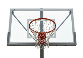 Naklejka premium Basketball hoop with net isolated on white background