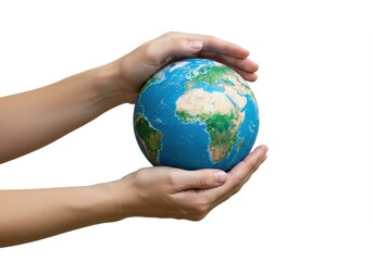 Globe in hands concept isolated on white background