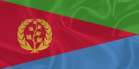 Eritrea Flag Waving in The Wind