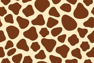 Seamless giraffe print vector pattern. Repeating animal skin texture design, wild savannah background, nature style