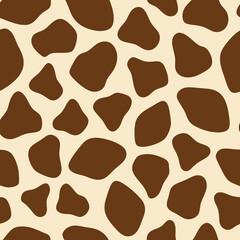 Seamless giraffe print vector pattern. Repeating animal skin texture design, wild savannah background, nature style