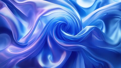 Abstract blue silk fabric swirls background