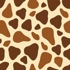 Seamless giraffe print vector pattern. Repeating animal skin texture design, wild savannah background, nature style