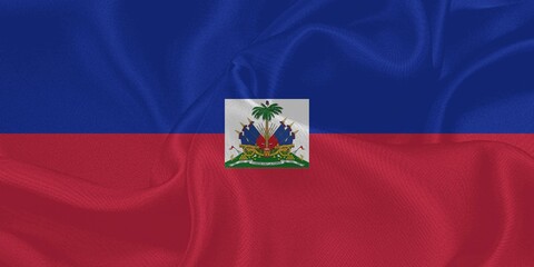 Haiti Flag Waving in The Wind