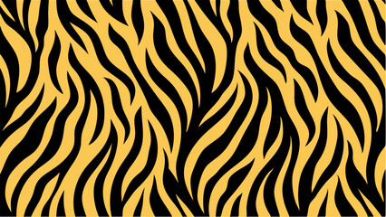 Seamless tiger print vector pattern. Wild animal skin texture design with repeating striped background for textile