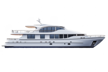 Luxury yacht cruise experience coastal waters high-quality imagery serene environment side view elegance and adventure