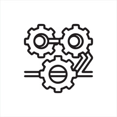 Mechanical Gear Icon Set - Engineering and Automation Symbol
