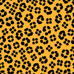Seamless jaguar print vector pattern. Repeating animal fur texture design, wild feline background, jungle style