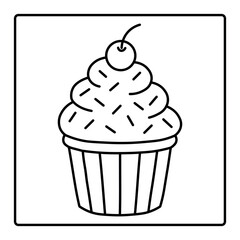 cupcake coloring page bold and easy