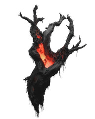 Obraz premium Abstract fiery tree trunk. Intricate design