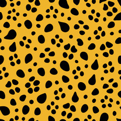 Seamless cheetah print vector pattern. Repeating animal skin background design, wild feline texture, safari style