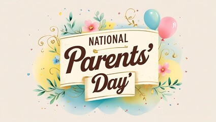 Happy national parents day celebration design