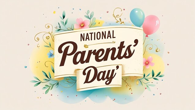 Happy national parents day celebration design