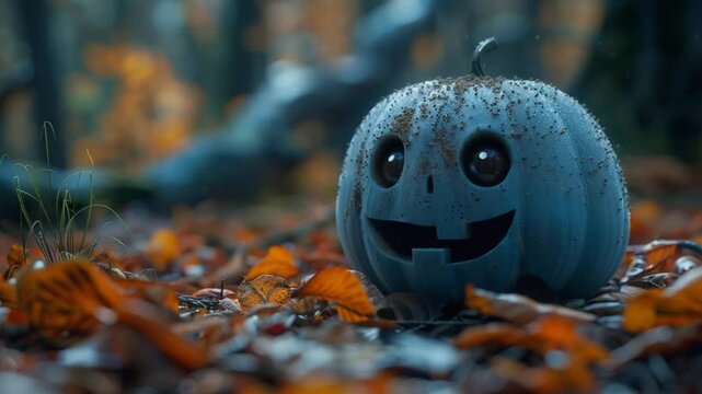 cute pumpkin shaped ghost character hellowen