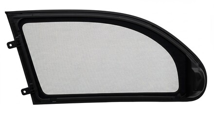 Black mesh window screen neatly framed provides subtle light diffusion. AI Generated