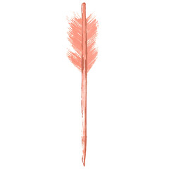 Artistic Arrow with Creative Brush Strokes in Soft Isolated on Transparent Background